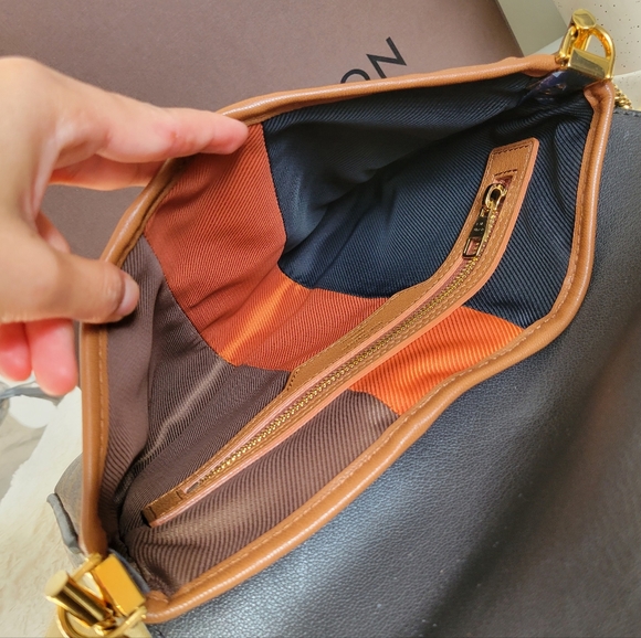 💕STUNNING Very Rare Louis Vuitton Monogram Blocks Pochette Plate Marine - Picture 12 of 16